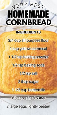 a recipe for homemade cornbread bread