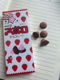 Strawberry + chocolate Meiji Chocolate Aesthetic, Aesthetic Snacks Packaging, Japan Sweets Aesthetic, Asian Snacks Aesthetic, Meiji Apollo Strawberry Chocolate, Japanese Snacks Aesthetic, Meiji Apollo, Korea Snack