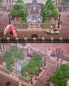 two screens showing the same scene in animal crossing, one with an umbrella and the other with