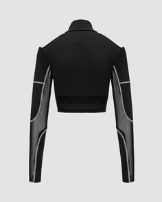 Details: Long-sleeve cropped top with front function belt designTop Length: CroppedSleeve Length: Long SleevesMaterials:95% Polyester + 5% Spandex Fitted Black Techwear Top, Fitted Futuristic Black Top, Futuristic Fitted Black Top, Black Stretch Crop Top With Mesh Sleeves, Fitted Black Crop Top With Mesh Sleeves, Versatile High Stretch Black Crop Top, Fall Crop Top With Mesh Sleeves, Fitted Long Sleeve Techwear Top, Versatile Fitted Black Crop Top