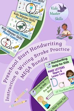 Preschool writing instruction Writing Strokes, Handwriting Help, Handwriting Ideas, Teaching Handwriting, Hand Strengthening, Kids Handwriting, Occupational Therapy Activities, Writing School, Skill Building