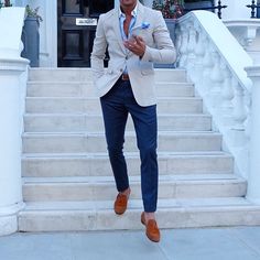 FASHION MEN STYLE Wedding Suits Men Blue, Summer Wedding Attire, Cashmere Blazer