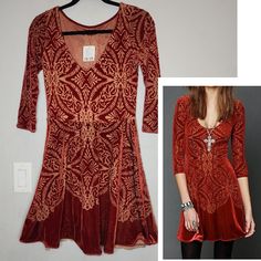 Free People Pull Over Stretch Velvet 3/4 Sleeve Mini Dress. Wine Bordeaux Red Velvet With Nude Lining. Women's Size Small See Photos For Approximate Measurements To Ensure Fit. Modeled On My Xs 5'8" Mannequin New With Tag. Hanging Size Tag Is Missing. 48% Polyester 36% Nylon 14% Spandex Goth Whimygoth Whimsigoth Modest Holiday Event Party Goth Gothic Velvet Burnout Velvet Velvety Christmas Christmas Dress Dark Romance 11oz 8161 Free People Velvet, Velvet Burnout, Burnout Velvet, Digital Closet, Stretch Velvet, Event Party, Christmas Dress, Mini Dress With Sleeves, Free People Dress