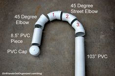 an image of a white pipe with numbers on it and instructions for how to use it