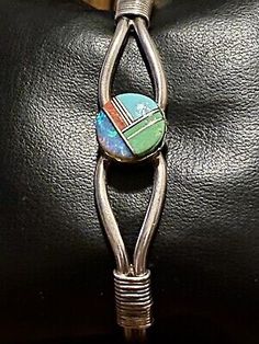 Stunning Early Navajo Work Of Art Multi-stone Inlay Bracelet Signed By R.M.J | eBay Inlay Design, Inlay Jewelry, Southwest Jewelry, Stone Inlay, M J, Sleeping Beauty Turquoise, Metal Bracelets, Multi Stone, Turquoise Ring