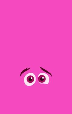 a pink background with an evil looking face