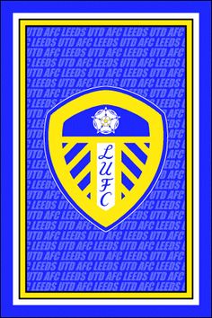 a blue and yellow framed poster with the words, ` s soccer club on it