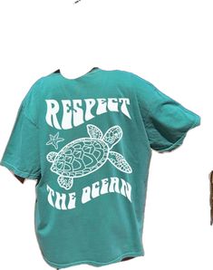 Turtle Tshirt Ideas, Green Summer Shirt With Slogan, Beach Graphic Tees, Green Crew Neck Beach Shirt, Green Casual T-shirt For Beach Season, Casual Green T-shirt For Beach Season, Trendy Green T-shirt For Beach, Green Graphic Tee For Beach, Coconut Girl Clothes