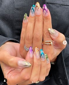 Chrome Nail Design, Nails Festival, Dragon Nails, Airbrush Nails, Easy Nails, Nail Envy, Nails Simple