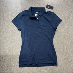 Brand New Never Worn! Runs Small And Fits A Medium Best Polo Shirt Uniform, Navy Blue Polo Shirt, Polo Shirt Outfits, Winter Shopping, Blue Polo Shirt, Navy Blue Shirts, Blue Polo Shirts, Blue Polo, Outfits With Hats