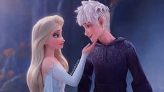 the frozen princess and prince are looking at each other