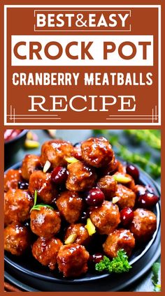 cranberry meatballs recipe with text overlay