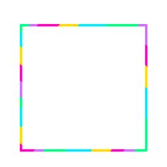 a rainbow colored square frame on a white background