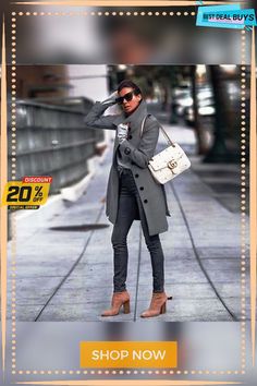 Fashion Pure Color Long Sleeve Coat Gray Fall Pea Coat For Office, Chic Gray Solid Color Outerwear, Gray Spring Outerwear With Double Button Closure, Solid Color Long Sleeve Outerwear With 4-way Stretch, Professional Black Long-sleeve Outerwear, Black Long Sleeve Outerwear With Double-needle Sleeve, Chic Gray Single-breasted Outerwear, Black Double-breasted Long Sleeve Outerwear, Long Sleeve Coat