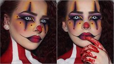 Nem Halloween Makeup, Evil Clown Makeup, Jester Makeup, Clown Makeup Tutorial, Cute Clown Makeup, Circus Makeup, Makeup Clown