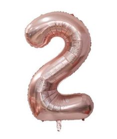 the number 2 balloon is shown in pink