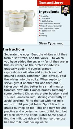 the instructions for making glass type mugs are shown in this screenshote screen