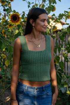 Crochet top handmade with love 🥰 100% Oeko Tex cotton. Possibility to make it custom :) Casual Green Square Neck Tank Top, Fitted Crochet Knit Tank Top, Green Cotton Camisole Crop Top, Green Crochet Lace Cotton Top, Green Cotton Crochet Lace Top, Fitted Crochet Cotton Tank Top, Sleeveless Crochet Lace Knit Crop Top, Fitted Sleeveless Crochet Top With Knit Fabrication, Casual Crochet Cotton Vest