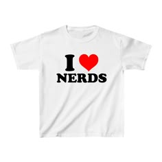 I Love Nerds Baby Tee - printwithSKY Novelty Cotton Shirt With Slogan, Funny Unisex Cotton Tops, Unisex Funny Cotton Tops, Novelty Cotton Tops With Funny Text, Novelty Cotton Tops With Letter Print, Novelty Cotton Tops With Text Print, Cotton Novelty Top With Text Print, Funny Cotton Tops With Character Print, Playful Crew Neck Top With Funny Text