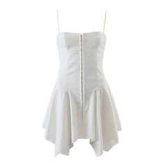 Grunge Mini Dress, White Cami Dress, Mini Dress Y2k, Harajuku Grunge, Dress Y2k, E Girl, Cotton Dress Summer, Dress Stores Online, Irregular Hem