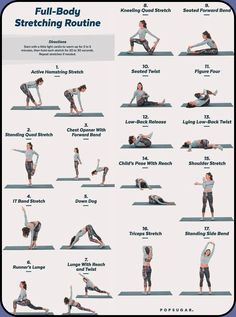 a poster showing how to do the full body stretching routine