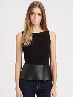 London Fashion Week Essentials - Bailey 44 Traction Peplum Top #bailey44 #LFW Leather Peplum, Bold Fashion, Edgy Fashion, Luxury Fabrics, London Fashion Week, Her Style