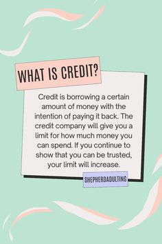 a piece of paper that says, what is credit?