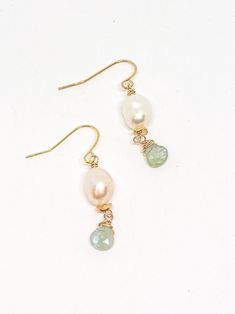 "Aquamarine earrings. Minimalist earrings gold. Handmade jewelry gifts for women. Small earrings dangle. Bridesmaid gifts jewelry boho These are the sweetest little earrings. I love them so much I made a pair for myself - that's how you really know they're awesome :) Definitely get these if you need a little \"jewelry self-care\" in your life, that's kind of the idea behind the price point and simplicity.  MEASUREMENTS + MATERIALS - Length is about 1 inch - Light blue teardrops are a raw aquamar Grad Jewelry, Small Dangle Earrings, Minimalist Earrings Gold, Raw Aquamarine, Bridesmaid Gifts Jewelry, Aquamarine Earrings, Gifts Jewelry, Handmade Jewelry Gift, Birthstone Bracelets