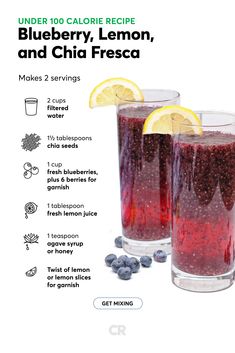 blueberry lemon and chia fresca recipe with instructions on how to make it