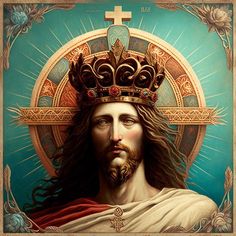 jesus with a crown on his head