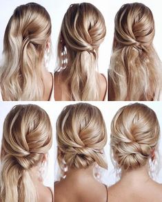 Hairstyles for Bridesmaids - Step by Step Cinderella Hairstyle, Easy Homecoming Hairstyles, Easy Work Hairstyles, Hairstyles Tutorial, Natural Wavy Hair, Bridesmaid Hair Updo, Penteado Cabelo Curto, Hairstyles For Long Hair