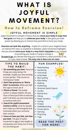 a flyer with the words what is joyful movement?