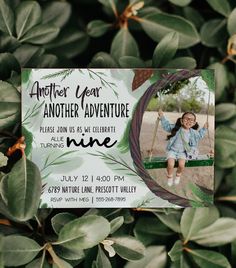 "EDITABLE Forest Photo Birthday Party Invitation | Nature Picture Invite Woodland | Gardener Explorer Camping | Kids Printable Template W-O 🌿Matching Nature Products:🌿 https://etsy.me/3CI7scM It's time to plan for a birthday party! Planning for a outdoorsy birthday party for the little one!  This outdoorsy birthday party invitation is a wonderful way to invite guests our for the big day!  This product is a digital download, editable/customizable and ready for printing! (This design IS customizable) It comes with a customizable front and optional use back design.  (We also have matching designs in the shop for a full aesthetic birthday party! More added every day!) Corjl DEMO https://www.corjl.com/d/O1F8M ⭐ Includes: Editable 7x5\" Forest photo birthday invitation! (Also includes optional Nature Party Invitations, Full Aesthetic, Camping Kids, Nature Party, Aesthetic Birthday, Nature Picture, Adventure Theme, Photo Birthday Invitations, Photo Birthday