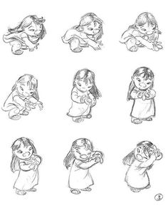 some drawings of children hugging each other