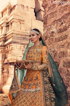 Yellow Lehenga Choli Mehndi Gharara, Pakistani Bridal Mehndi, Walima Outfit, Pakistani Bridal Lehenga, Yellow Lehenga, Heavy Dresses, Raw Silk Fabric, Pakistani Fashion Casual, Pakistani Fashion Party Wear