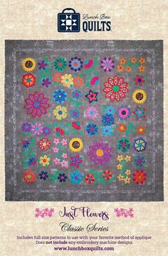 Just Flowers Traditional Applique Embroidery Patterns (Classic Series) Machine Embroidery Quilts, Appliqué Quilts, Applique Quilt Patterns, Flower Quilts, Applique Templates, Flower Quilt, Machine Embroidery Applique, Machine Applique, Applique Embroidery