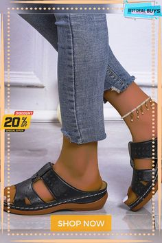 Casual Plain Hollow Out Sandals Casual Wedge Sandals With Buckle And Single Toe Strap, Black Wedge Sandals With Single Toe Strap, Vacation Sandals, Peep Toe Sandals, Deep Brown, Season Colors, Low Heels, Types Of Shoes, On Shoes