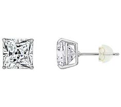 You don't need a tiara or glass slippers to feel like a princess. All you need is confidence and the simple elegance of these stud earrings. Princess Cut Diamond Earrings Fine Jewelry, Classic White Princess Cut Earrings, White Diamond Earrings With Vs Clarity For Formal Events, Formal White Diamond Earrings With Vs Clarity, Classic Princess Cut Earrings, Formal White Princess Cut Diamond Earrings, White Princess Cut Elegant Earrings, Elegant White Princess Cut Earrings, Elegant Princess Cut Earrings With Prong Setting