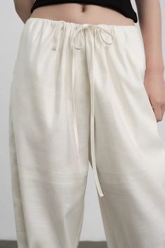 Fibflx Women's Linen Drawstring Wide Leg Cargo Pants Loungewear Ankle-length Pants With Tie Waist, Straight Loungewear Pants With Tie Waist, Loungewear Straight Pants With Tie Waist, Straight Pants With Tie Waist For Loungewear, Loosely Fitted Harem Pants With Drawstring, Loosely Fitted Straight Harem Pants With Drawstring, Straight Harem Pants With Drawstring, Relaxed Fit Tapered Leg Bottoms With Tie Waist, Loosely Fitted Ankle-length Harem Pants With Drawstring