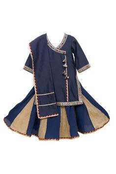 Shop for Minime Organics Blue Embellished Kurta Lehenga Set For Girls Online at Aza Fashions Embellished Choli For Festive Traditional Ceremonies, Bollywood Style Embellished Sets For Traditional Ceremonies, Embellished Bollywood Sets For Traditional Ceremonies, Embellished Sets For Traditional Ceremonies And Festivals, Festive Embellished Sets For Traditional Ceremonies, Traditional Dress With Tassels For Diwali, Multicolor Tassel Sets For Diwali, Festive Anarkali Set With Tassels, Bollywood Style Festive Anarkali Set With Tassels