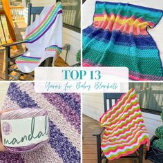 crochet patterns for baby blankets and afghans are featured in the top 13 yarns for baby blankets