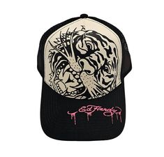 Ed Hardy Hat, Tiger Outline, Ed Hardy Tiger, Camo Bucket Hat, Don Ed Hardy, Cap Mens, Mesh Hat, Bow Detail Dress, Snap Back