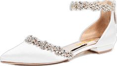 Wedding Flats With Rhinestones, Wedding Flats With Rhinestones And Flat Heel, Flat Wedding Shoes With Rhinestones, Crystal Embellished Flats For Wedding, Elegant Wedding Flats With Rhinestones, Elegant Rhinestone Wedding Flats, Spring Wedding Flat Shoes Embellished, Elegant Wedding Flats For Summer, Elegant Summer Wedding Flats