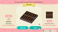 an animal crossing game screen showing the crate and other items that are available for purchase