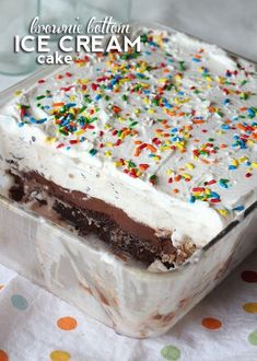 an ice cream cake with sprinkles on top