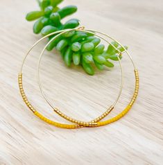 Beaded Hoop Earring, Boho Earring, Bead Hoop Earrings, Dangle Gold Earrings, Minimalist Big Hoop Earrings, Hoop Earrings, Gold Beaded Hoop - Etsy Beaded Hoop Earring, Bead Hoop Earrings, Boho Hoop Earrings, Boho Earring, Statement Hoop Earrings, Big Hoop Earrings, Hoop Earrings Gold, Earrings Hoop, Earrings Minimalist