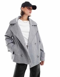 Jakker og frakker fra ASOS DESIGN Overtøjsopgradering Hakrevers Knapstolpe Sidelommer Oversized pasform Wool Pea Coat, Wool Peacoat, Dress Bra, Outfit Fall, Notch Collar, Maxi Dress Trend, Pea Coat, Petite Maternity, Adidas Samba