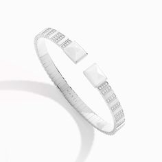 Cleo 2 Link Diamond Slip-On Bracelet Marli New York White White Agate XXXXS Designer White Gold Bracelets With Single Cut Diamonds, Designer Diamond Bracelets In White Gold, Designer White Gold Diamond Bracelets, White Pave Setting Fine Jewelry Bracelet, White Bracelets With Pave Setting In Fine Jewelry Style, Luxury White Bangle For Anniversary, Designer White Gold Bracelets For Everyday Luxury, Timeless White Bracelets With Single Cut Diamonds, Luxury Diamond White Jubilee Bangle