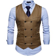 Pair it with a shirt, a suit or a tuxedo for weddings, work, business, proms, banquets, parties. The suit vest has an adjustable waistband on the back for a comfortable fit. This waistcoat comes in a variety of colors, making it easy to complete the look you want, for an elegant and gentlemanly fit for your outerwear. Formal V-neck Vest For Winter, V-neck Vest For Formal Winter Occasions, Formal V-neck Winter Vest, V-neck Vest For Winter Formal, V-neck Winter Formal Vest, Fitted V-neck Suits For Formal Occasions, Slim Fit Formal Vest For Winter, Winter Formal Slim Fit Vest, Dress Suit Vest