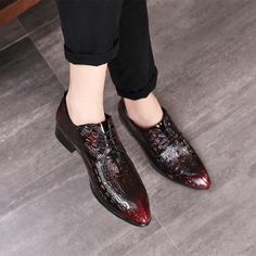 Men Crocodile Leather Shoes – SpringLime Patent Leather Dress Shoes With Crocodile Pattern, Fall Business Casual Pointed Toe Lace-up Shoes, Business Casual Pointed Toe Lace-up Shoes For Fall, Business Casual Lace-up Shoes With Pointed Toe For Fall, Fall Patent Leather Pointed Toe Oxfords, Pointed Toe Loafers With Red Sole, Fall Season Patent Leather Dress Shoes With Pointed Toe, Fall Patent Leather Dress Shoes With Pointed Toe, Fall Dress Shoes With Rubber Sole And Pointed Toe